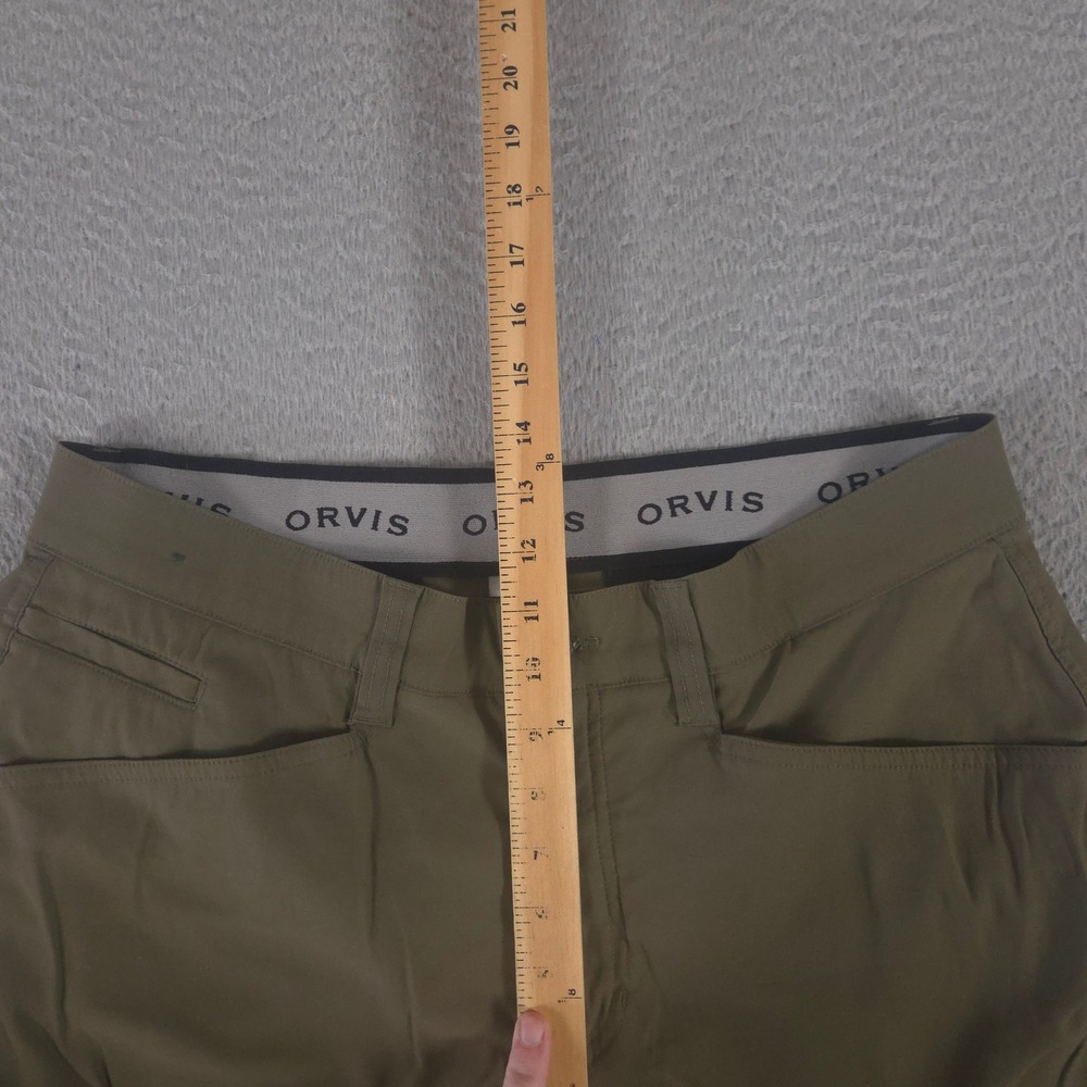 Orvis Pants Mens 34x30 Olive Green Straight Leg Nylon Stretch Tech Hiking Travel - Picture 4 of 14